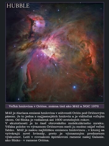 Hubble space telescope -  top images - 04_Veľká hmlovina v Orióne