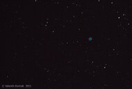 Hmlovina M57: Súhvezdie Lýra, Canon 500D + Newton 203x900, Exp. 90s, 26.8.2011