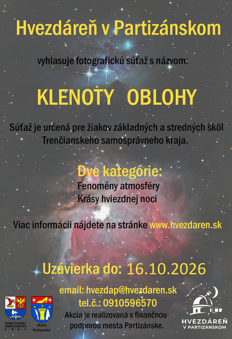 Vyhlásenie súťaže Klenoty oblohy 2026