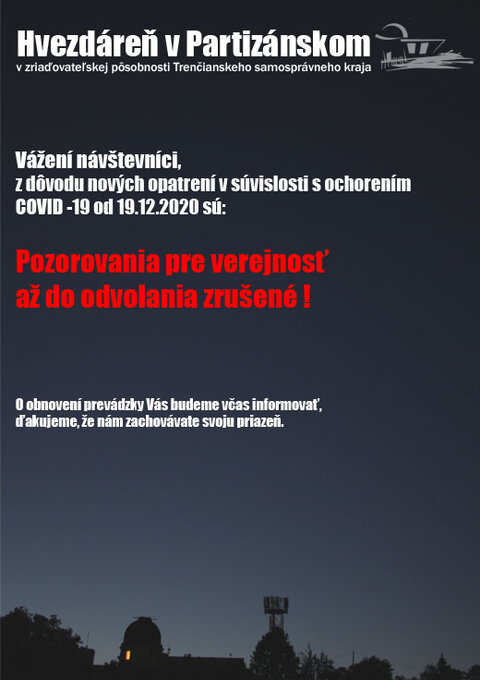 Oznam pre verejnosť Oznam pre verejnosť