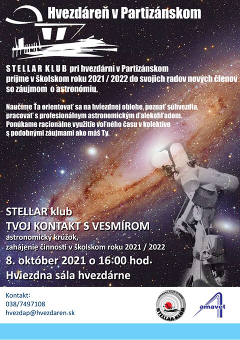 Stellar klub-astronomický krúžok 2021/2022 Stellar klub-astronomický krúžok 2021/2022