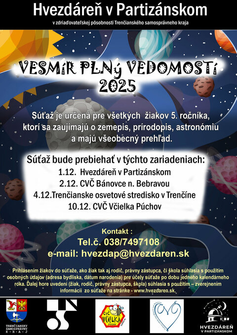 Vesmír plný vedomostí 2025