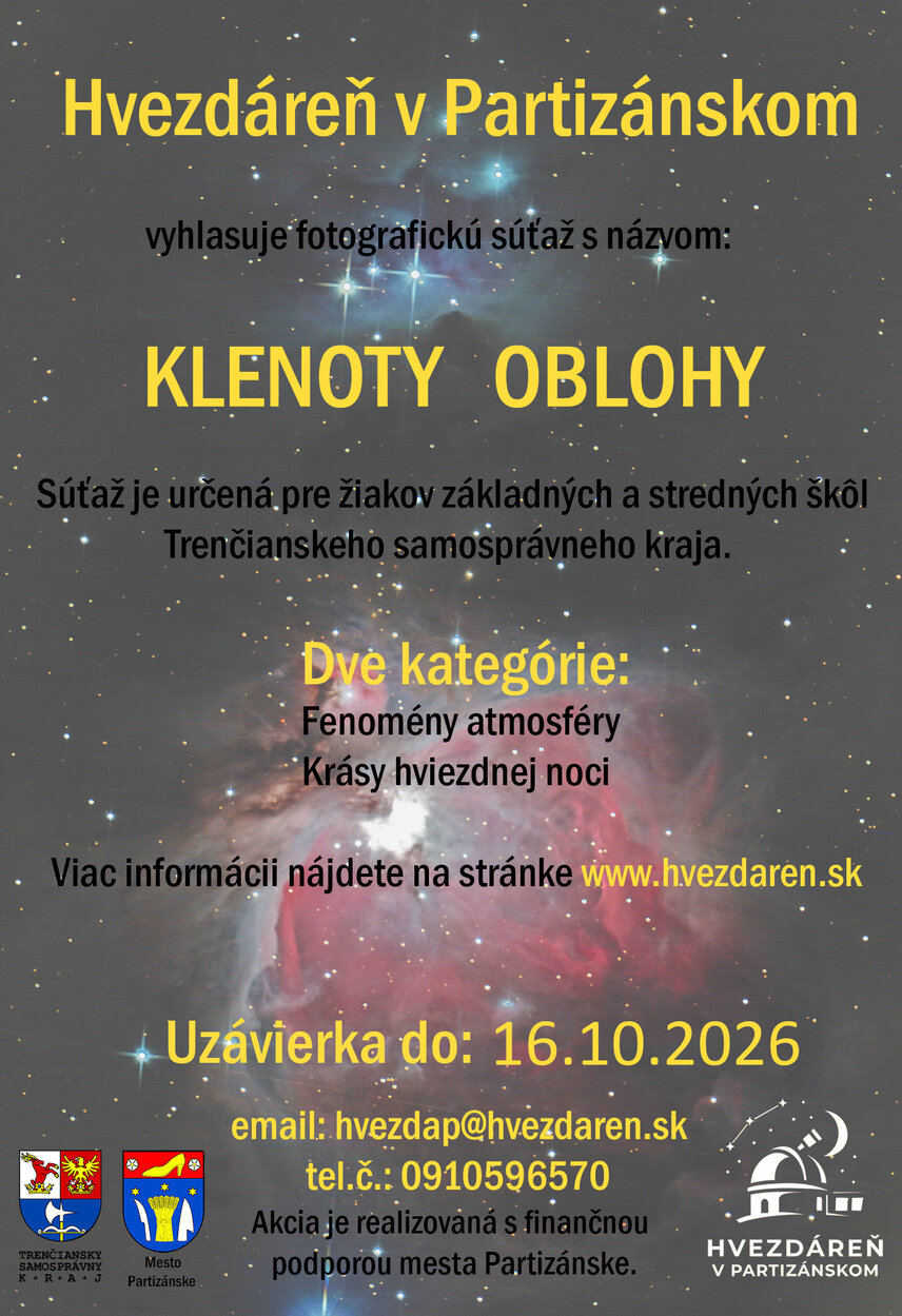 Vyhlásenie súťaže Klenoty oblohy 2026