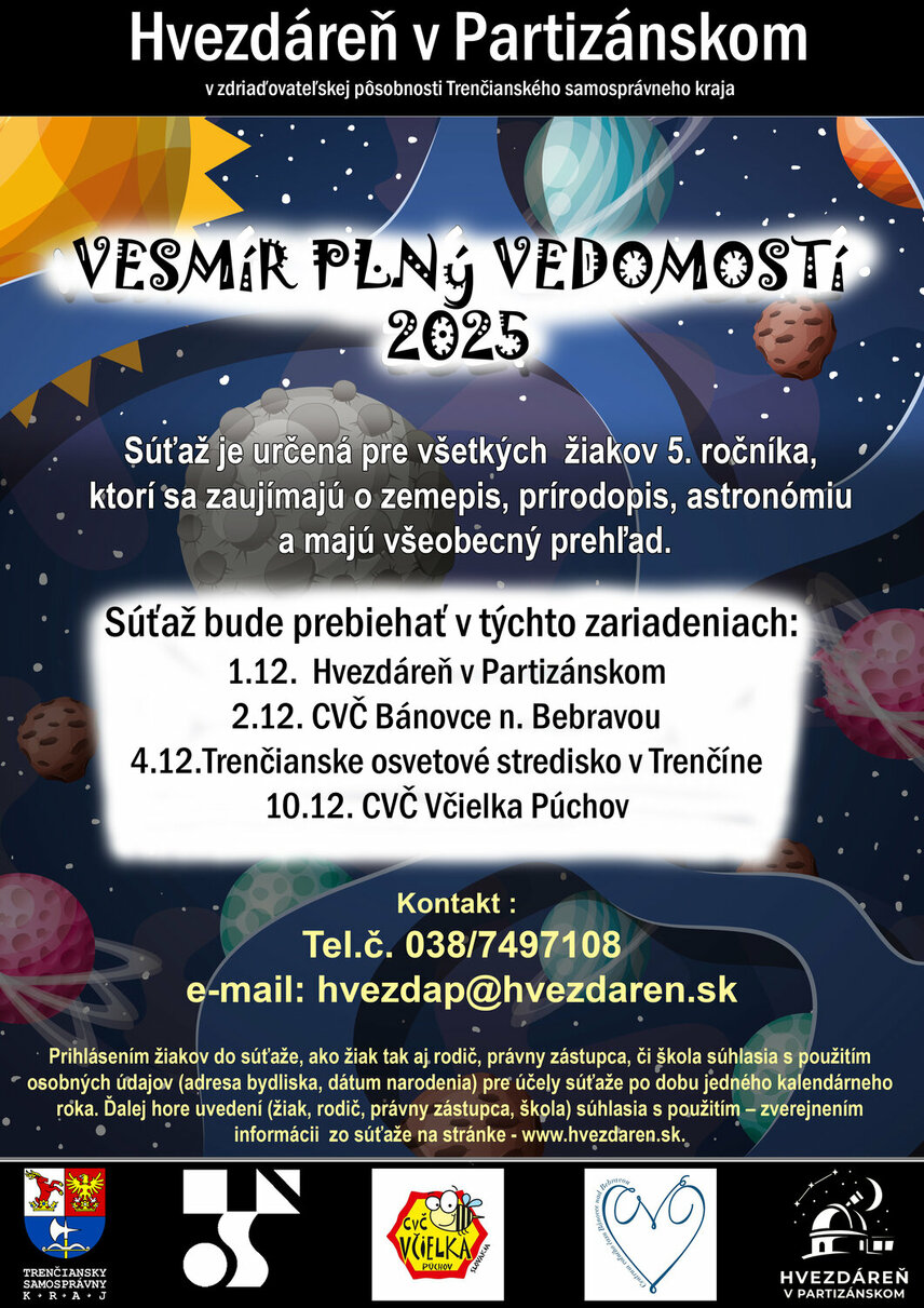 Vesmír plný vedomostí 2025
